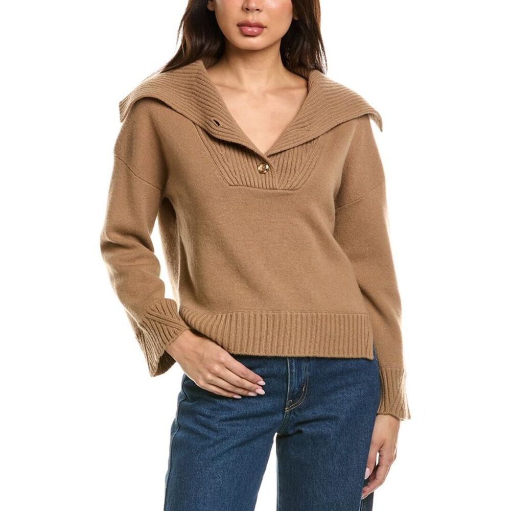 The Cashmere Project Womens  Sailor Collar 100% Cashmere Pullover, Brown